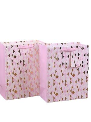 Pink Hot Stamping Paper Bag