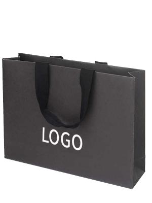 Customized Logo Black Paper Bag