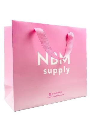 Pink And White Gradient Paper Bag